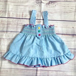 Vintage King Kole Miami 2T Blue Smocked Shirt
